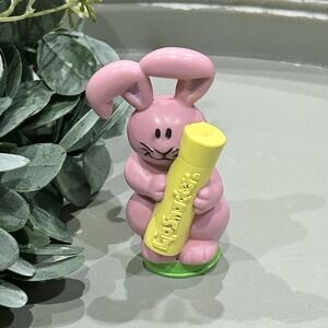 Vintage RARE Lip Smacker Easter Bunny Pal Figure Bonne Bell Pink Bunny Topper